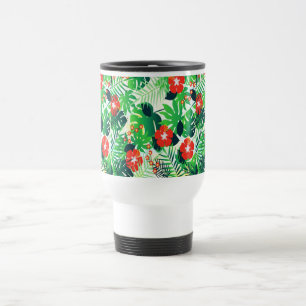 Red Tropical Blume Design Reisebecher