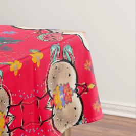 Red Tropical Snowman Tischdecke