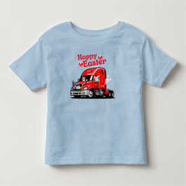 Red Truck 18 Wheeler Happy Ostersonne Kleinkind T-shirt