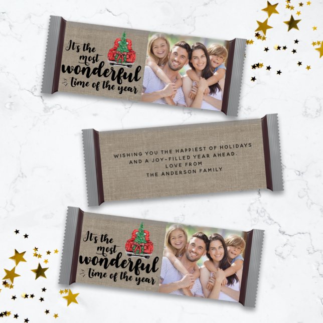 Red Truck Burlap Christmas Candy Bar Wrapper (Von Creator hochgeladen)