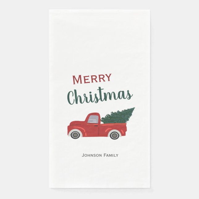 Red Truck Christmas Napkins Serviette (Vorderseite)