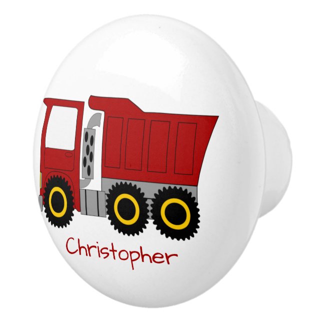Red Truck Design Personalised Keramikknauf (Rechts)