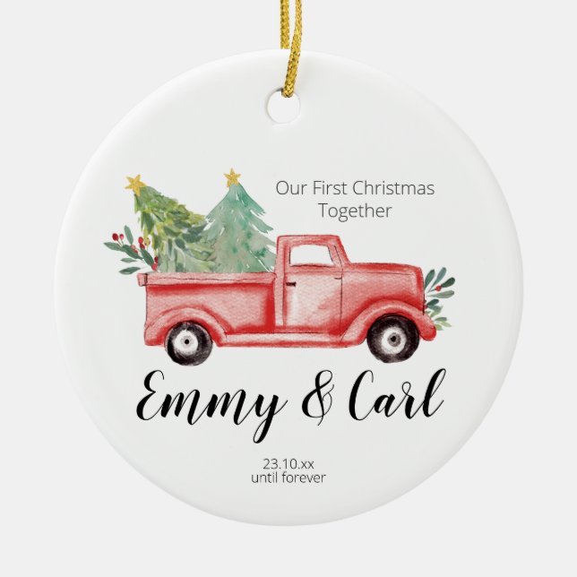 Red Truck erste Weihnachten zusammen mit Ornamente (Vorne)