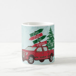 Red Truck Familie Name Einzigartiges Weihnachtsfes Kaffeetasse