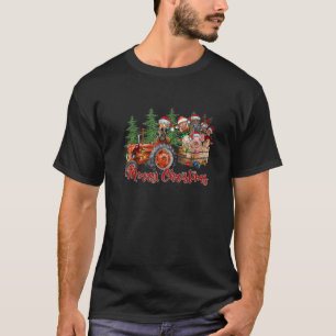 Red Truck Farm Traktor Farm Tiere Kuh Schwein Merr T-Shirt