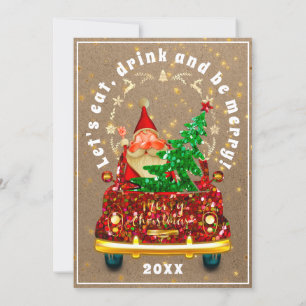 Red Truck Frohe Weihnachtsbaum Brunch Abendessen R Einladung