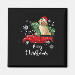 Red Truck Frohe Weihnachtsbaum Golden Retriever Ch Magnet