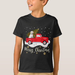 Red Truck Frohe Weihnachtsbaum Labrador Retriever T-Shirt