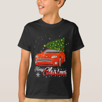 Red Truck Frohe Weihnachtsbaum Vintager Roter Lief T-Shirt