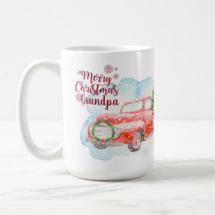 RED TRUCK Frohe Weihnachtskarte Personalisiert Kaffeetasse
