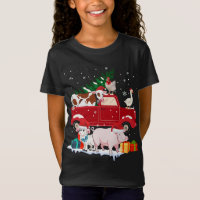 Red Truck Frohe Weihnachtstiere Lieben Bauernhof F
