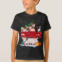 Red Truck Frohe Weihnachtstiere Lieben Bauernhof F