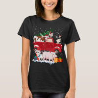 Red Truck Frohe Weihnachtstiere Lieben Bauernhof F