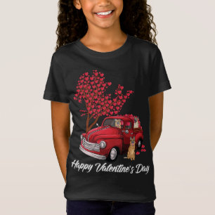 Red Truck Happy Valentines Day Deutscher Schäferhu T-Shirt