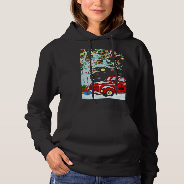 Red Truck  Lights Xmas Tree Snowman Red Truck Chri Hoodie (Vorderseite)