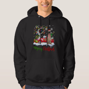 Red Truck Merry Christmas Tree Belgischer Schäferh Hoodie