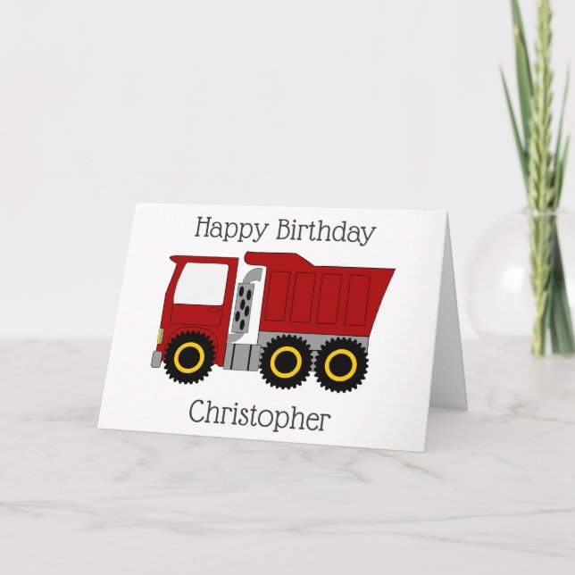 Red Truck Personalisiert Geburtstag Karte (Vorderseite)