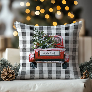 Red Truck Personalisierter Weihnachtsbaum Kissen