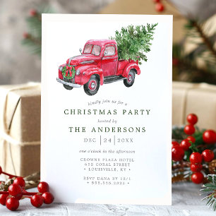 Red Truck Retro Weihnachten Party Einladung