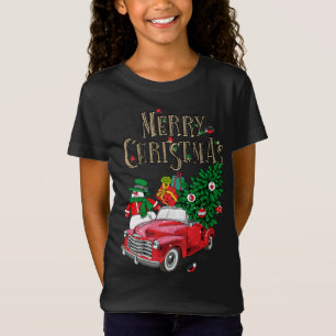 Red Truck Tragend Weihnachtsbaum Familie Matching T-Shirt