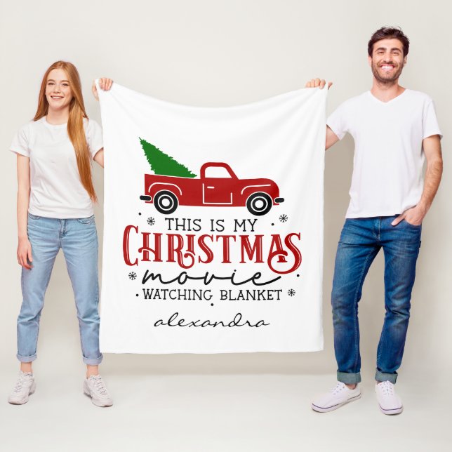 Red Truck und Tree Weihnachtsfilm Name Fleecedecke (Beispiel)