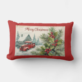 Red Truck Vintage Weihnachten Lendenkissen