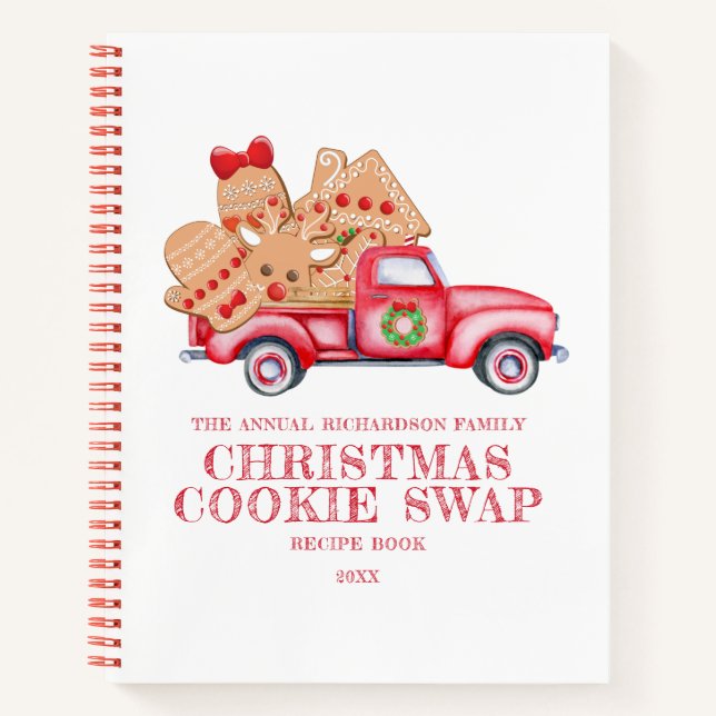 Red Truck Weihnachts-Cookie Swap Rezept Buch (Vorderseite)