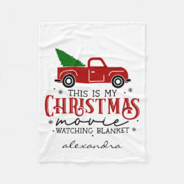 Red Truck Weihnachtsfilm Watching Blanket Name Fleecedecke