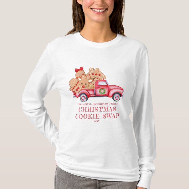 Red Truck Weihnachtskochtausch T-Shirt (Vorderseite)