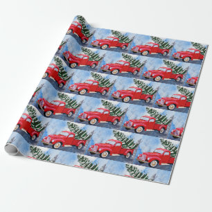 Red Truck Weihnachtswrapper Geschenkpapier