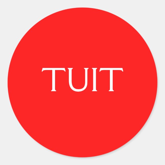 Red TUIT Runder Aufkleber (Vorderseite)
