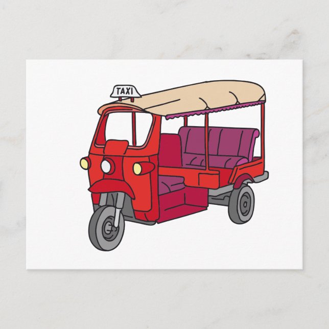Red Tuktuk Postkarte (Vorderseite)