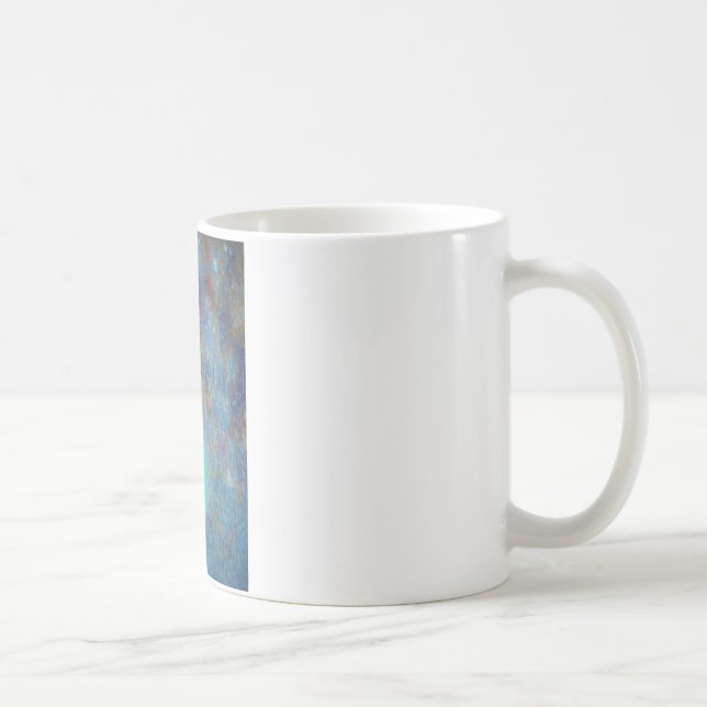Red Tulip auf Blue Gray Slate Kaffeetasse (Rechts)