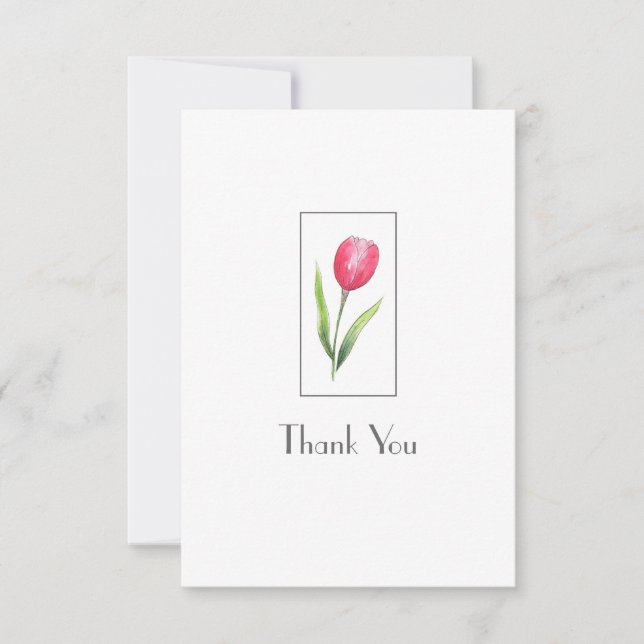 Red Tulip Card Dankeskarte (Vorderseite)