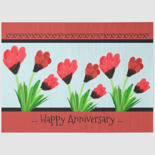 Red Tulip Happy Jubiläumsbeitrag Seidenpapier (Vorderseite)