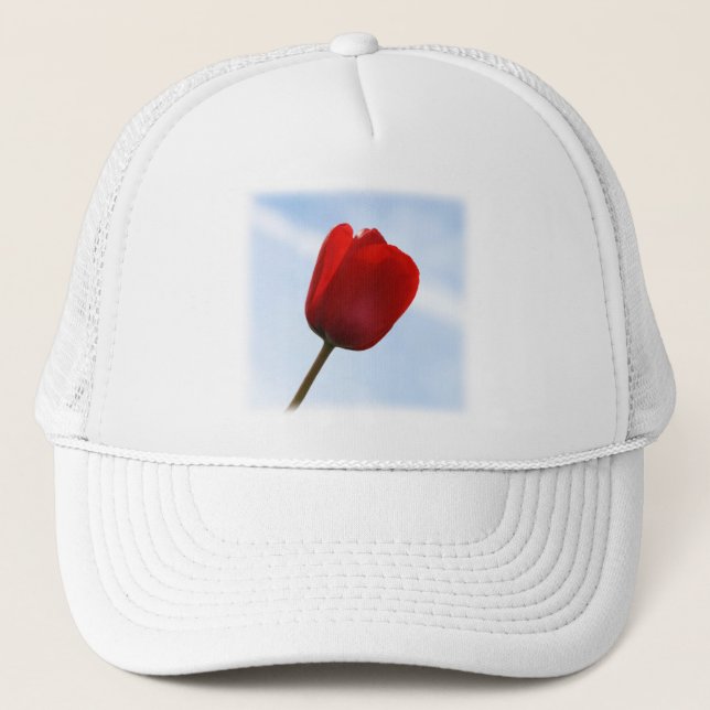 Red Tulip Hat Truckerkappe (Vorderseite)