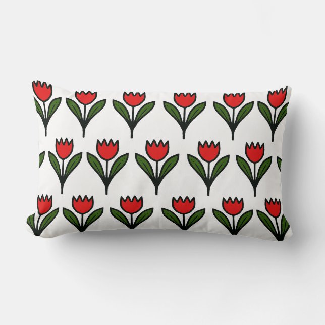 red tulip pillow lendenkissen (Vorderseite)