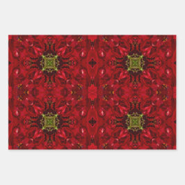 Red Tulip Square Geschenkpapier Set