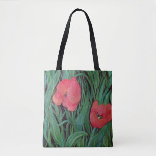 Red Tulip Tote Bag Tasche