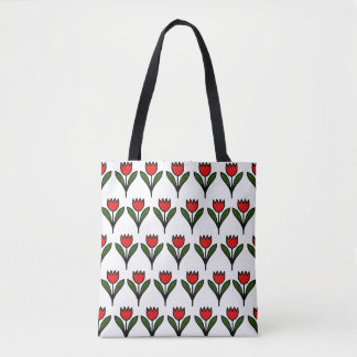 red tulip tote bag tasche