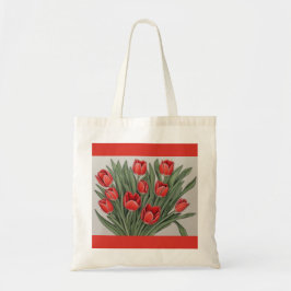 Red Tulip Watercolor Blume Tragetasche