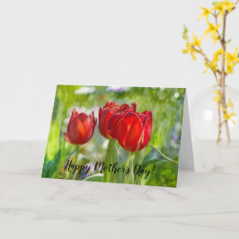 Red Tulips Art Mother Day Card Karte
