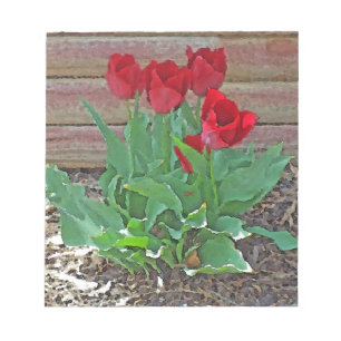 Red Tulips Art Notizblock