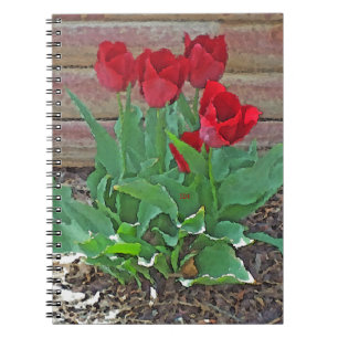 Red Tulips Art Notizblock