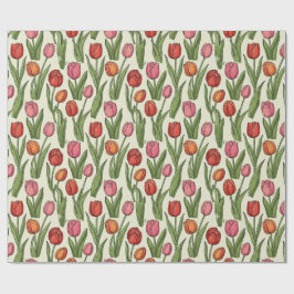 Red Tulips Design Geschenkpapier