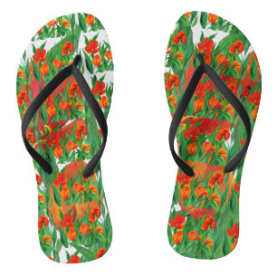 Red Tulips Dreh Flop Flip Flops