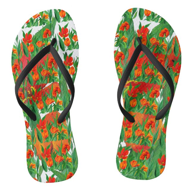 Red Tulips Dreh Flop Flip Flops (Fußbett)
