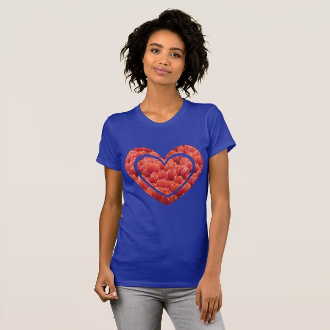 Red Tulips Field Heart App. T-Shirt (Vorne ganz)
