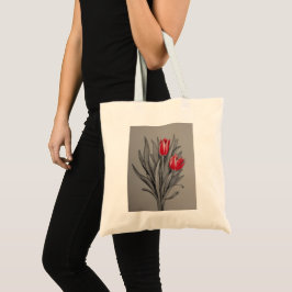 Red Tulips Floral Tragetasche