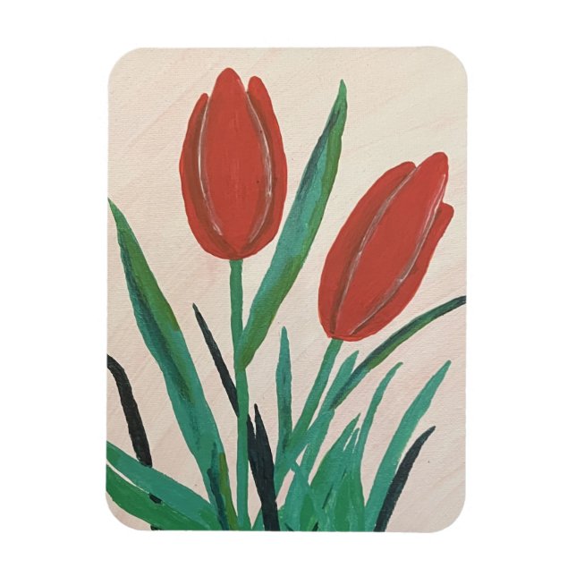 Red Tulips Magnet (Vertikal)